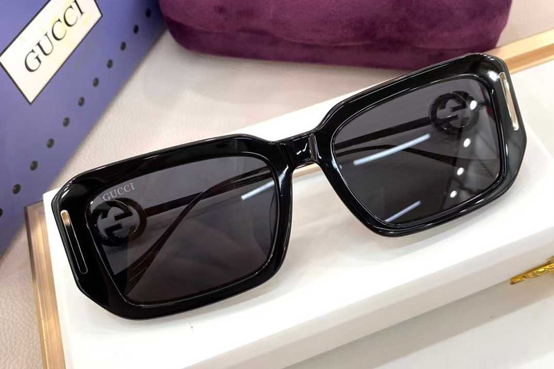 GG9953S Sunglasses Black Silver Gray