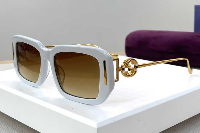 GG9953S Sunglasses White Gradient Brown