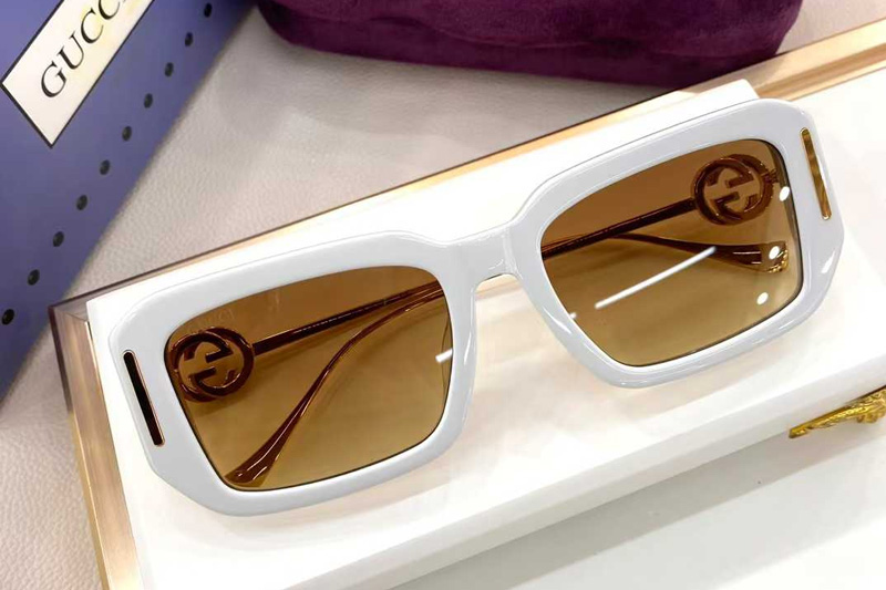 GG9953S Sunglasses White Gradient Brown