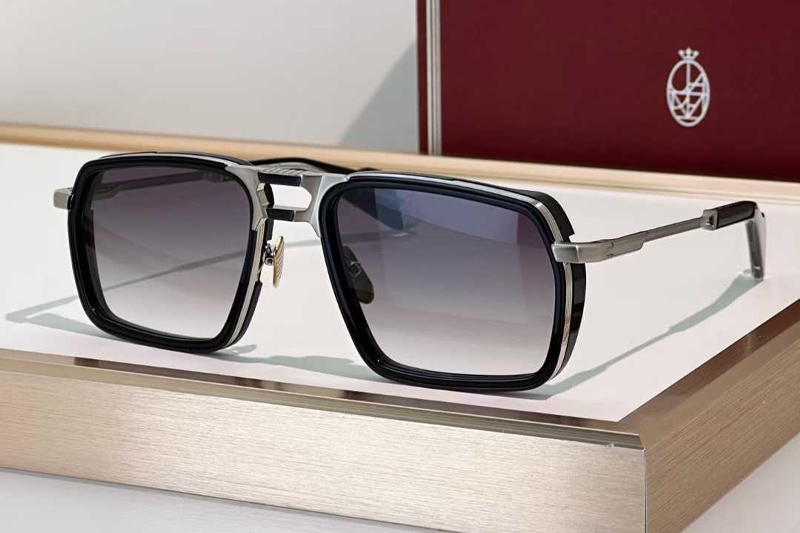 GT-R Sunglasses Black Silver Gradient Gray