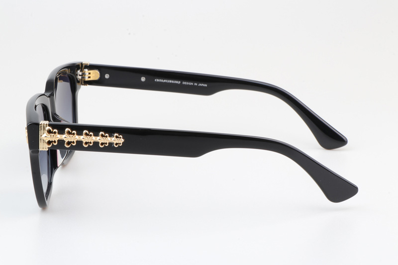 Givenhed II Sunglasses Black Gold Gradient Blue