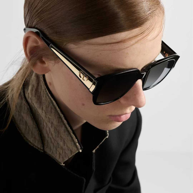 Glow S2F Sunglasses Black Gold Gradient Gray