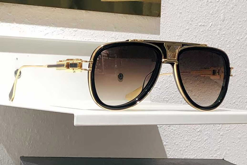 Grand Decade DTS460 Sunglasses Black Gold Gradient Brown