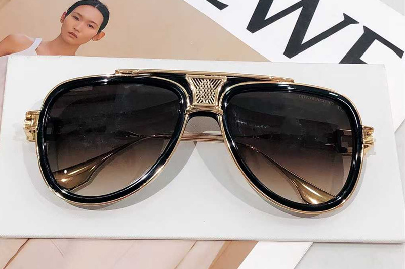 Grand Decade DTS460 Sunglasses Black Gold Gradient Brown