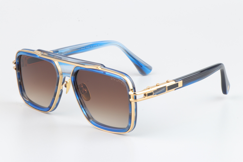 Grand Lxn Evo Sunglasses Blue Gold Gradient Brown