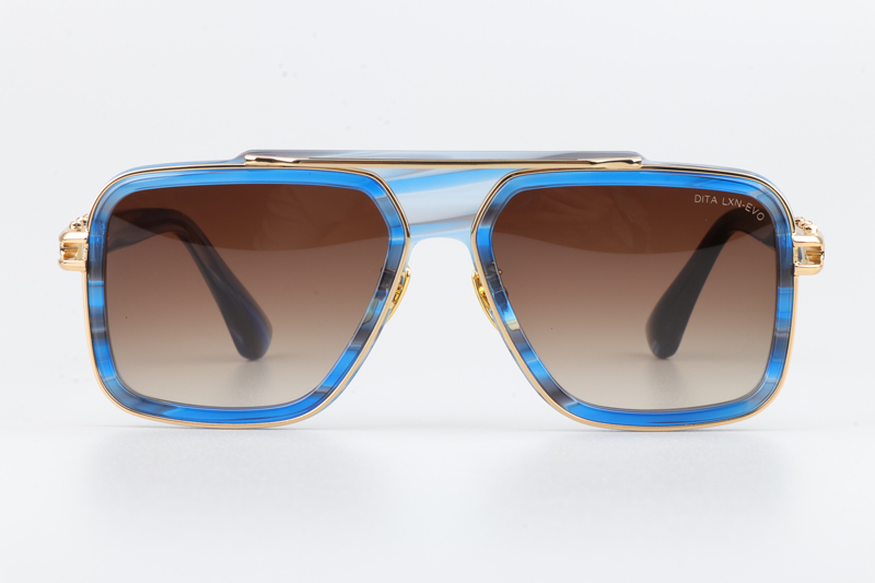 Grand Lxn Evo Sunglasses Blue Gold Gradient Brown