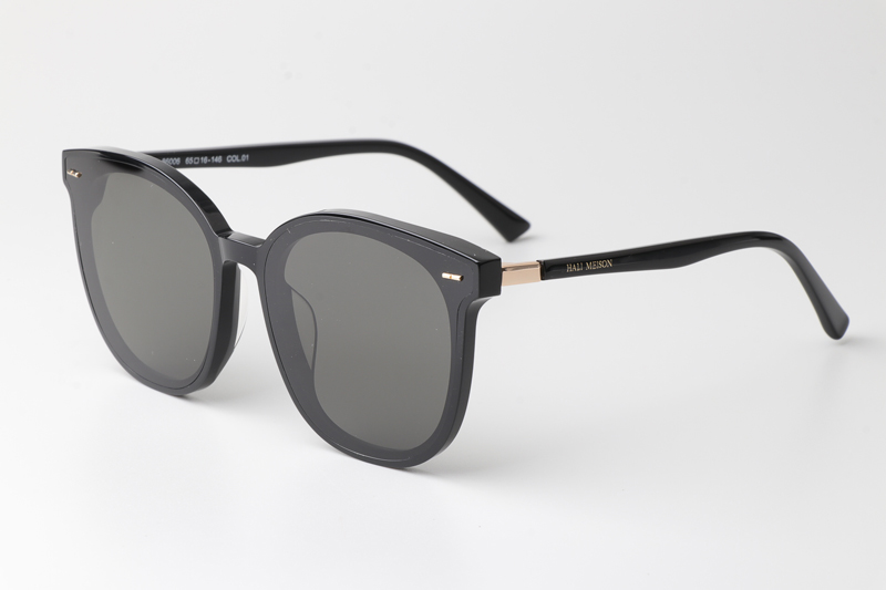 HM86006 Sunglasses Black Gold Gray