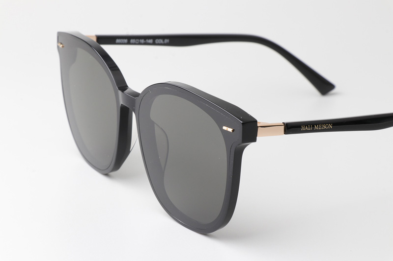 HM86006 Sunglasses Black Gold Gray