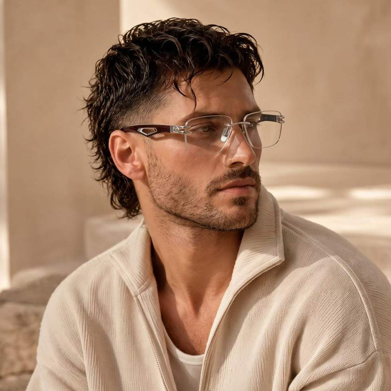 Highness II Eyeglasses Silver Black