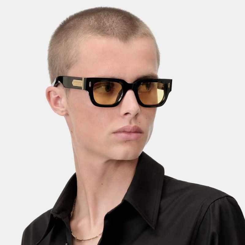 Hollywood Sunglasses Black Gold Yellow