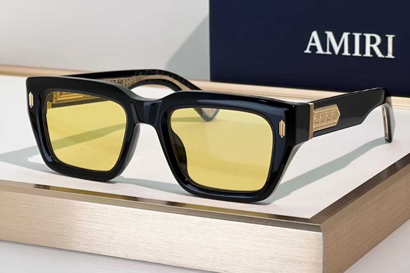 Hollywood Sunglasses Black Gold Yellow