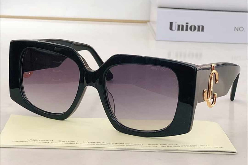 JC517 Sunglasses Black Gold Gradient Gray