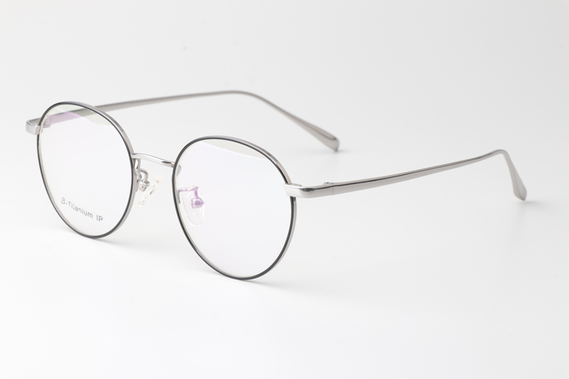 JZ8016 Eyeglasses Silver Black