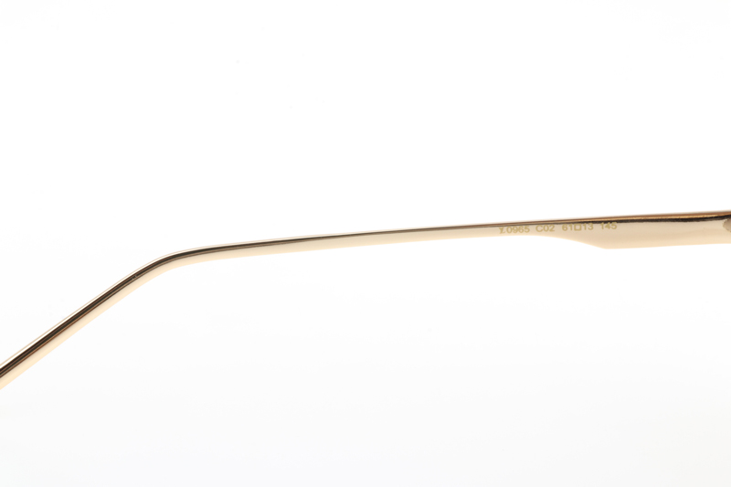 L-V Z0965 Sunglasses In Gold Gradient Brown Logo Lens