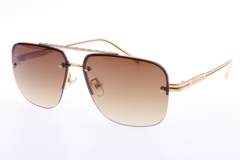 Louis Vuitton Z1045E Grease Sunglasses, Gold, One Size