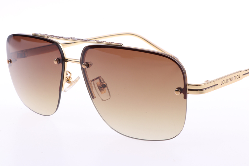 Louis Vuitton Gold Plated/ Grey Gradient Z0098W Millionaire Sunglasses  Louis Vuitton