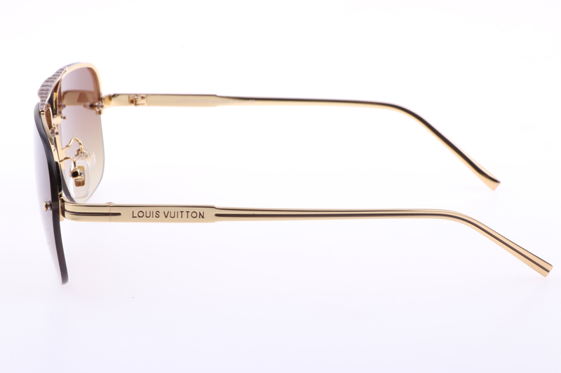 Louis Vuitton Z1928U LV First Metal Square Sunglasses , Gold, One Size
