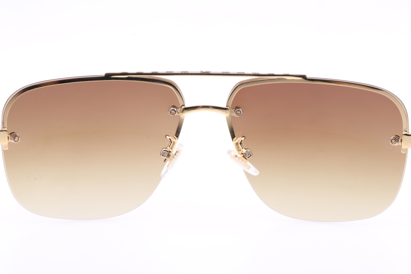 L-V Z1078 Sunglasses In Gold Gradient Brown