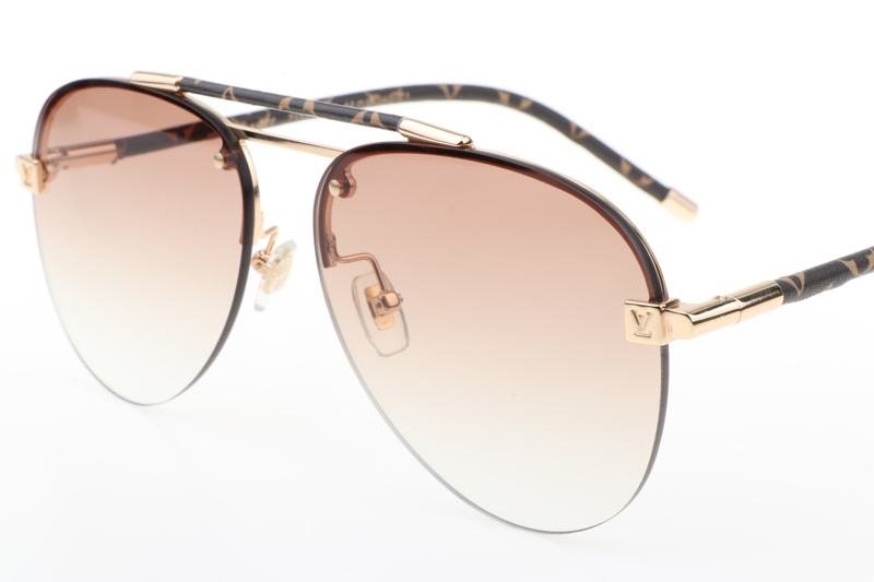 L-V Z1108E Sunglasses In Gold Gradient Brown