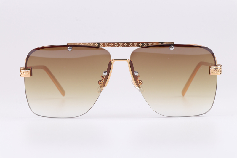 L-V Z1262E Sunglasses In Gold Gradient Brown