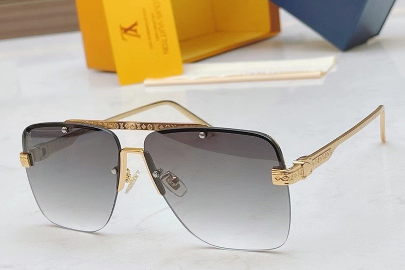 L-V Z1262E Sunglasses In Gold Gradient Grey