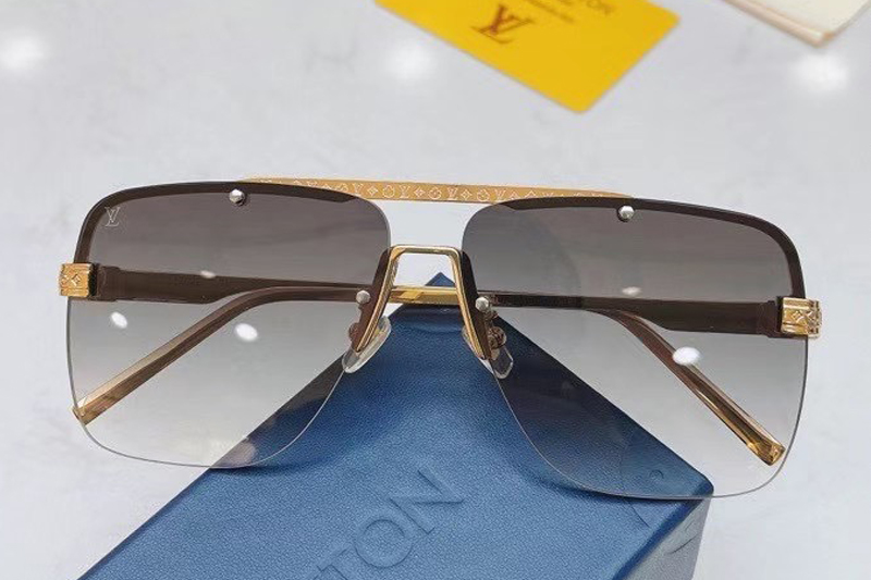 L-V Z1262E Sunglasses In Gold Gradient Grey