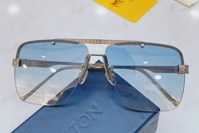 L-V Z1262E Sunglasses In Silver Gradient Blue