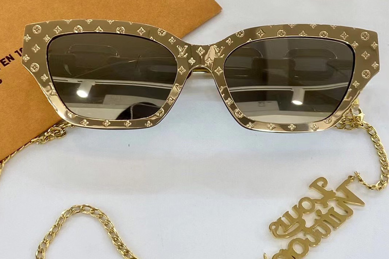 L-V Z1476E Sunglasses In Gold Gold Mirror