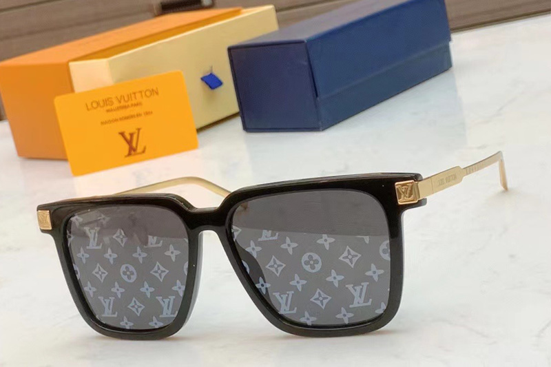 L-V Z1667 Sunglasses In Black Gold Grey
