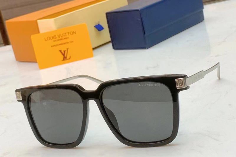 L-V Z1667 Sunglasses In Black Silver Grey