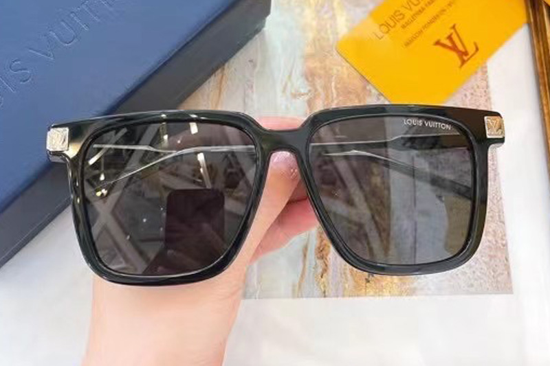L-V Z1667 Sunglasses In Black Silver Grey