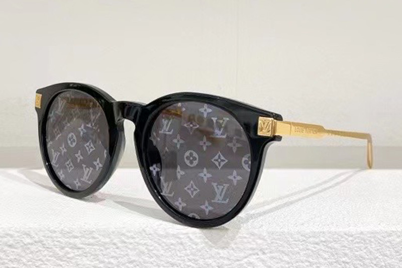 L-V Z1671E Sunglasses In Black Gold Grey Logo Lens
