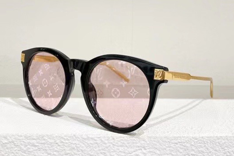 L-V Z1671E Sunglasses In Black Gold Pink Lens