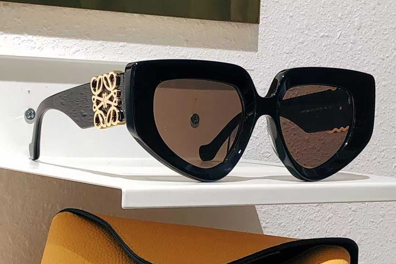 LW40154U Sunglasses Black Gold Brown