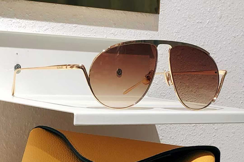 LW40168U Sunglasses Gold Gradient Brown