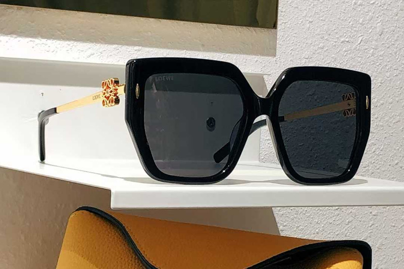 LW50401 Sunglasses Black Gold Gray