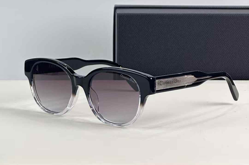 Label R1F Sunglasses Black Transparent Gradient Gray