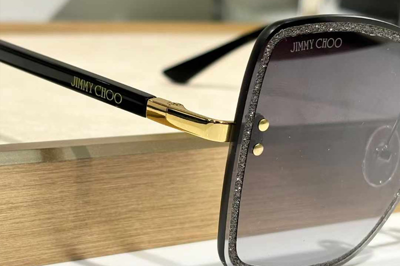 Leti-S Sunglasses Black Gold Gradient Gray
