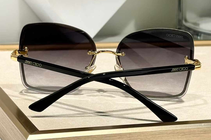 Leti-S Sunglasses Black Gold Gradient Gray