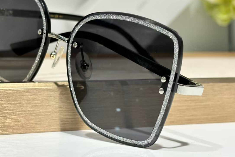 Leti-S Sunglasses Black Silver Gray
