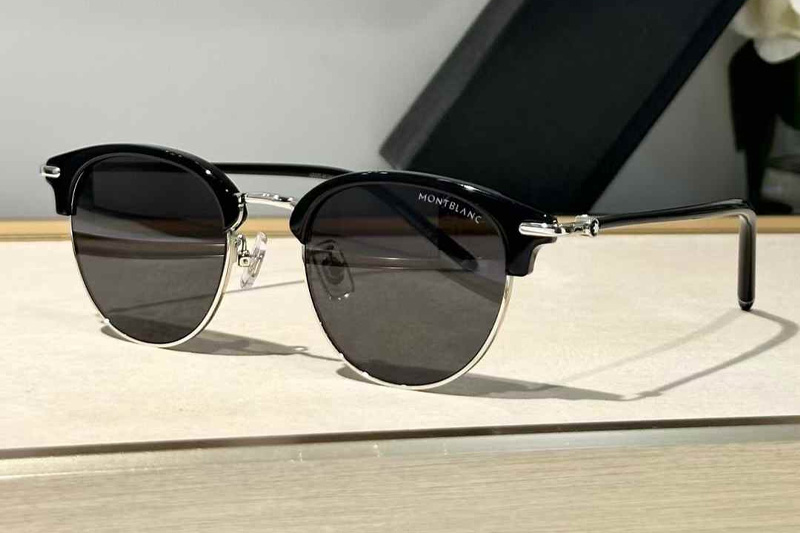 MB0408O Sunglasses Black Silver Gray