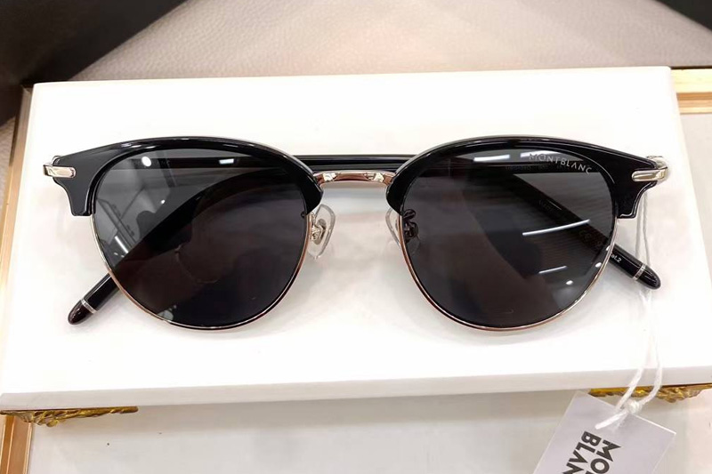 MB0408O Sunglasses Black Silver Gray