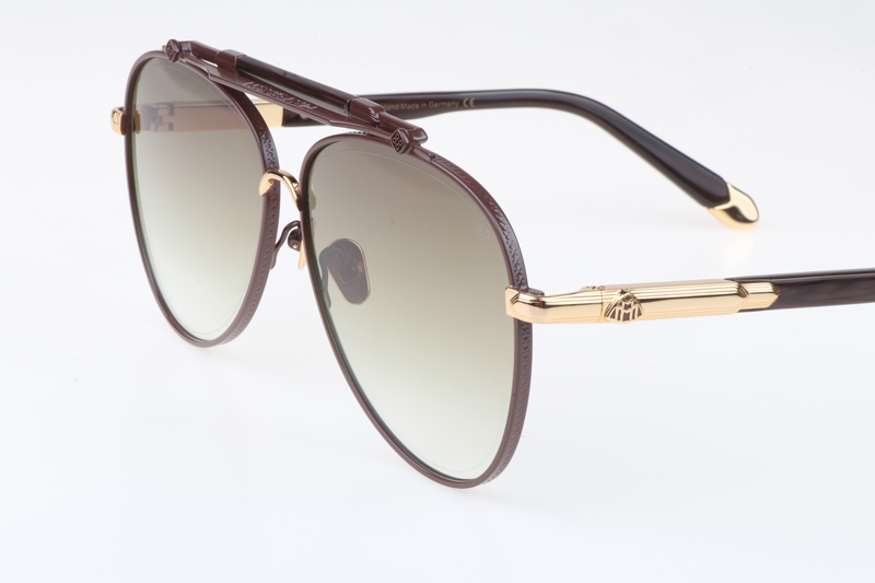 MBH THE HAWK I Sunglasses In Gold Coffee Gradient Brown