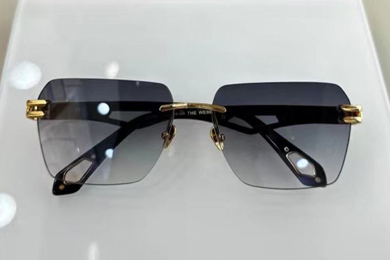 MBH THE WEBEN II Sunglasses In Gold Black Gradient Grey