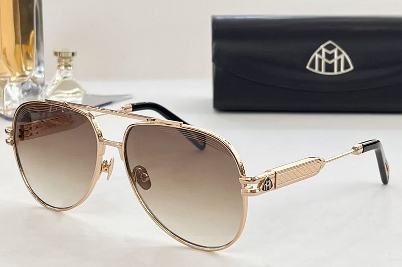 MBH THE WEN Sunglasses In Gold Gradient Brown