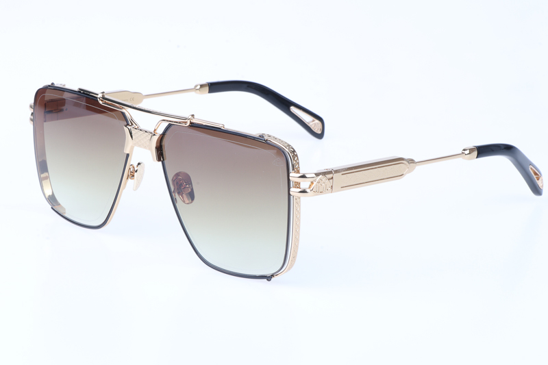 MBH The Dawn Sunglasses In Gold Gradient Brown