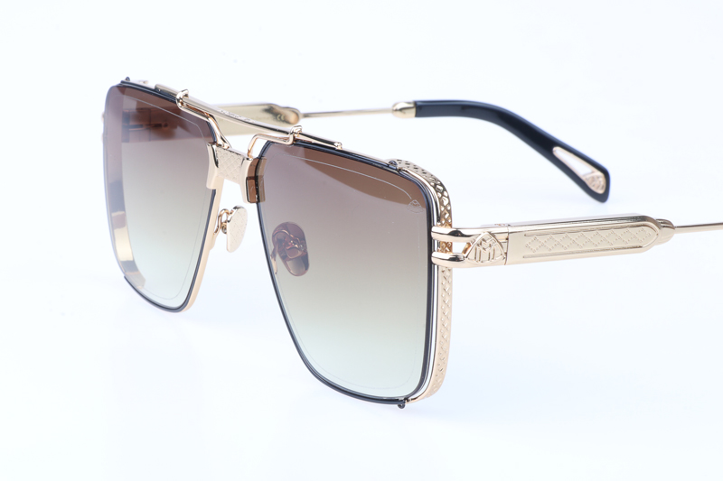 MBH The Dawn Sunglasses In Gold Gradient Brown