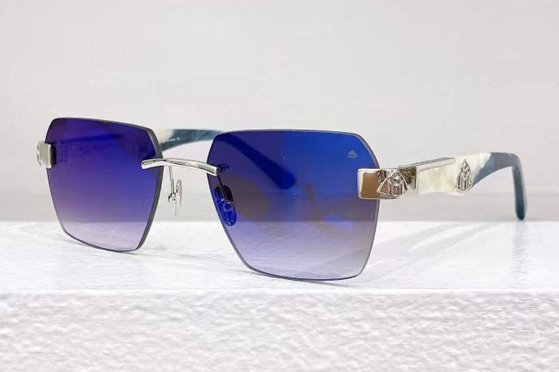 MBH The Magic I Sunglasses Silver White Gradient Blue