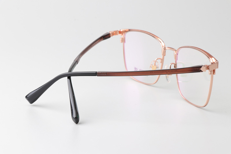 MS1027 Eyeglasses Rose Gold Brown