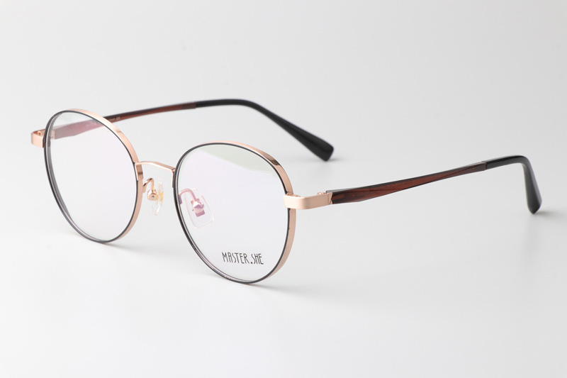 MS1029 Eyeglasses Black Gold Brown